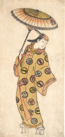 A Dandy of More Than Questionable Morals Out Walking on a Cold Day, ca. 1728. Creator: Ishikawa Toyonobu