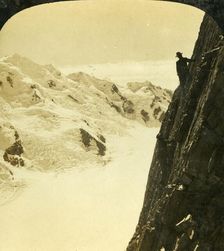 A Dangerous Ascent, Mount Malte Brun, New Zealand, c1909. Creator: George Rose
