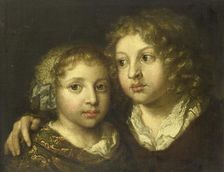 A daughter and a son (Constantijn?) of the artist, 1661-1684. Creator: Gaspar Netscher