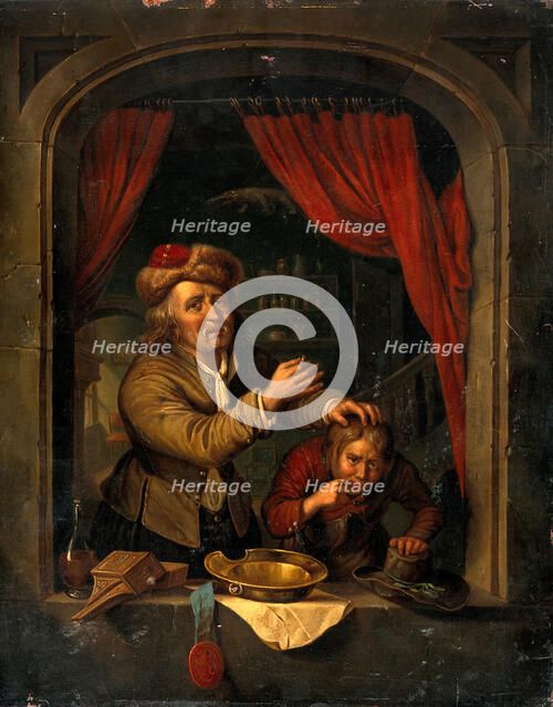 A dental operation. Creator: Dou, Gerard, 1613-1675 (After).