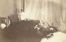 A dead millionaire at Kiakhta showing the method of laying out a corpse, between 1885 and 1886. Creator: Unknown