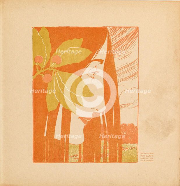 A Decorative Spot in Red and Green, 1898. Creator: Moser, Koloman (1868-1918).