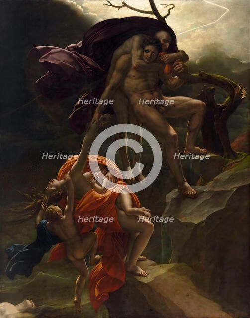 A Deluge Scene (Une scène de déluge), ca 1806. Creator: Girodet de Roucy Trioson, Anne Louis (1767-1824).