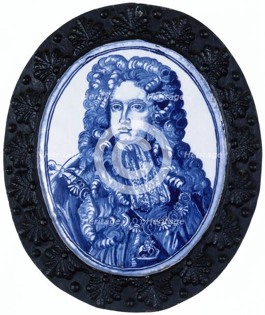 A delft plaque of Prince George, 1704. Artist: Unknown