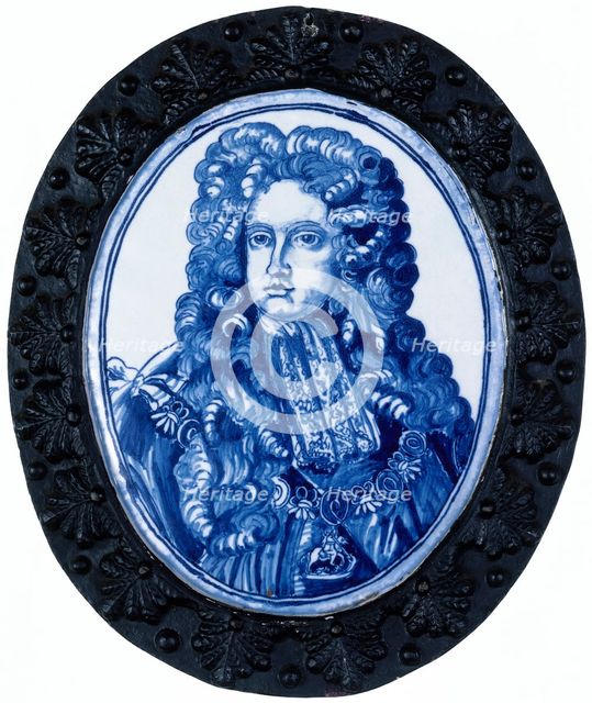 A delft plaque of Prince George, 1704. Creator: Unknown.