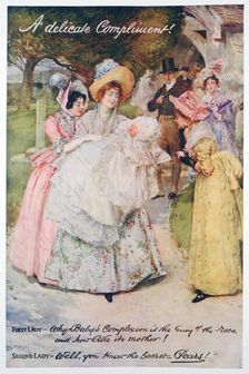 A Delicate Compliment Pears soap advert, 1914. A print from the Pears Christmas Annual, 1914