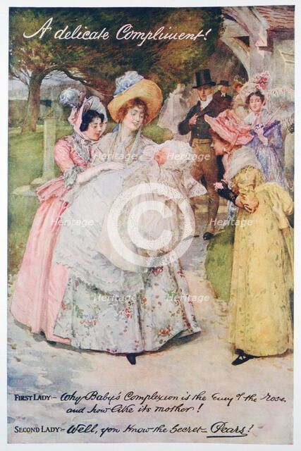 'A Delicate Compliment', Pears soap advert, 1914. A print from the Pears' Christmas Annual, 1914. Artist: Unknown