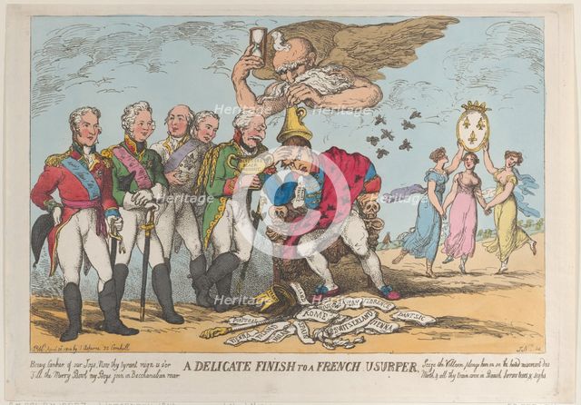A Delicate Finish to a French Usurper, April 20, 1814., April 20, 1814. Creator: Thomas Rowlandson.