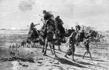 "A Departure from Palmyra", by Carl Haag, in the exhibition of the Society of Painters..., 1862. Creator: Unknown