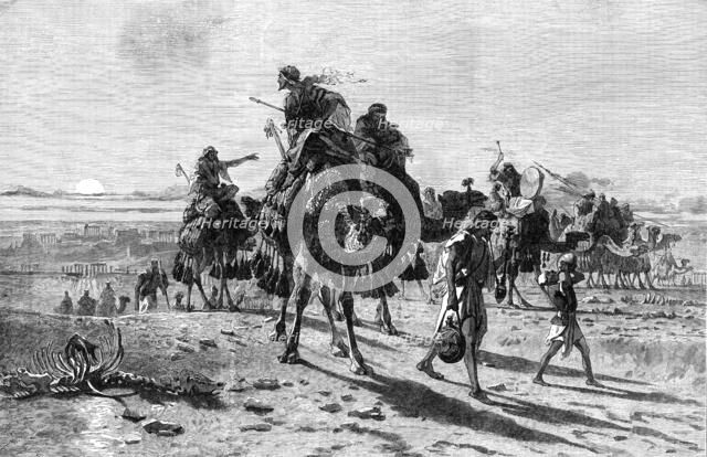 "A Departure from Palmyra", by Carl Haag, in the exhibition of the Society of Painters..., 1862. Creator: Unknown.