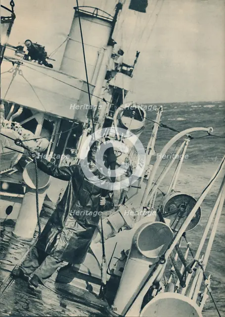 'A Destroyer in Heavy Weather', 1936. Artist: Unknown.