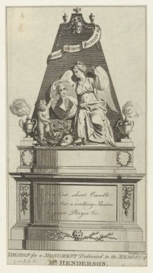 A Design for a Monument Dedicated to the Memory of Mr. Henderson, 1786., 1786. Creator: Thomas Prattent