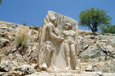 A dexiosis relief, Arsameia, Turkey. Artist: Samuel Magal