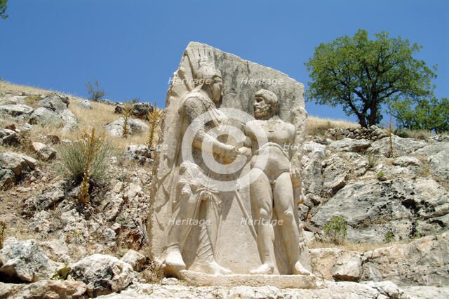 A dexiosis relief, Arsameia, Turkey. Artist: Samuel Magal
