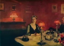 A Dinner Table at Night 1884. Artist: John Singer Sargent