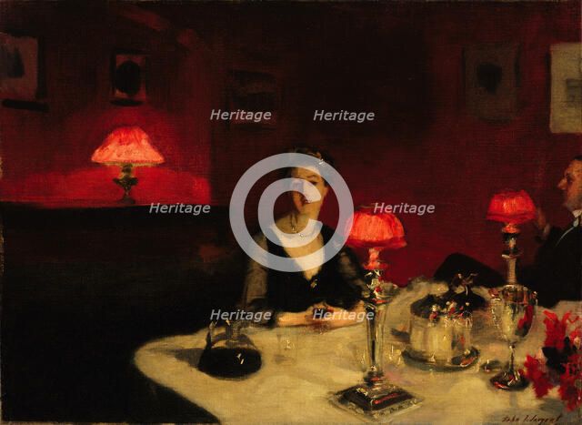 A Dinner Table at Night, 1884. Artist: Sargent, John Singer (1856-1925)