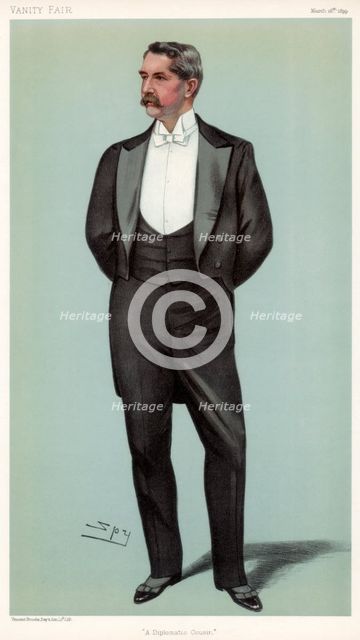 'A Diplomatic Cousin' Henry White, American diplomat, 1899.Artist: Spy