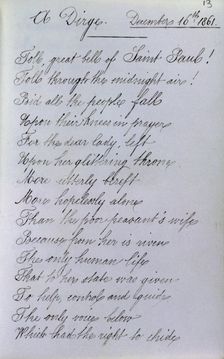 A Dirge, page from Queen Victoria's Album Consolatium, 16 December, 1861. Creator: Unknown