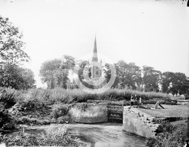 A distant prospect of Holy Trinity church, Stratford upon Avon, Warwickshire. Artist: Henry Taunt