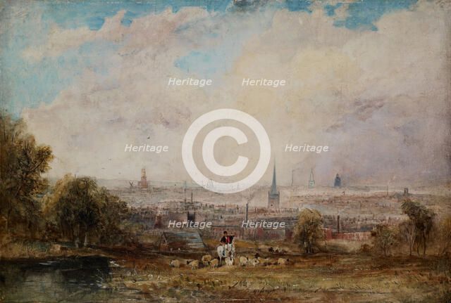 A Distant View of Birmingham, 1825-1830. Creator: Thomas Creswick.