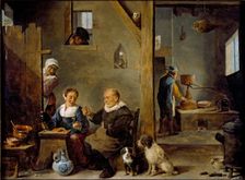 A Distillery with an elderly Man buying Gin from a Woman, c1640-1649. Artist: David Teniers II