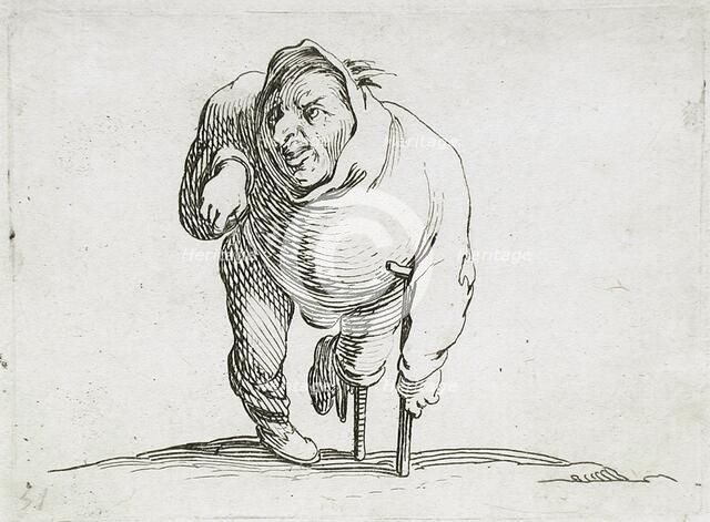 A Disabled Man with a Crutch and a Wooden Leg, 1616. Creator: Jacques Callot.