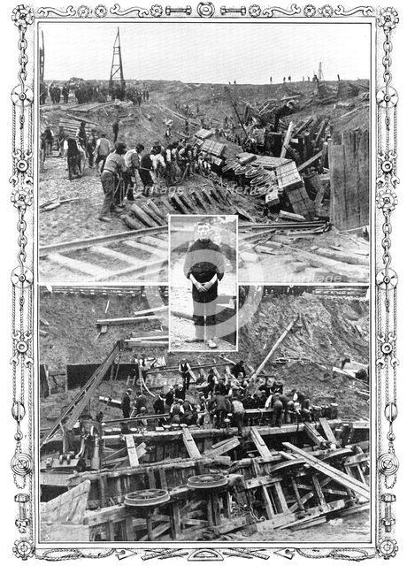 A disaster of which heroes were born: the Dock Disaster at Newport..., 1909. Creators: Illustrations Bureau, Bolak.