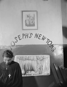 A disciple of the St. Martin's Spiritual Church keeping vigil at Saint..., Washington, D.C., 1942. Creator: Gordon Parks