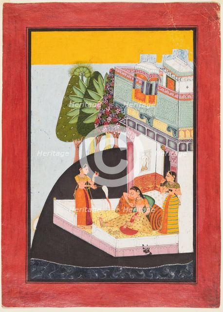 A Disconsolate Lady on a Terrace with Attendants, c. 1730. Creator: Unknown.