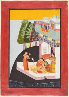 A Disconsolate Lady on a Terrace with Attendants, c. 1730. Creator: Unknown