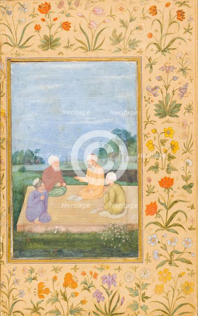 A Discourse Between Muslim Sages (image 1 of 6), c1630. Creator: Govardhan.