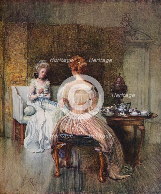 'A Dish of Bohea in the Days of the Georges', c1870. Artist: Joseph Walter West.