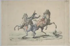 A Dismounted Horse Reined in by an Officer, 1770-1836. Creator: Carle Vernet