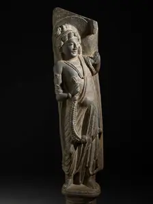 A Divine Garland Bearer (image 1 of 3), 2nd century. Creator: Unknown