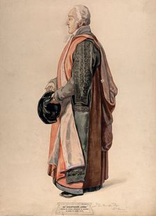 A doctor of physic of Oxford in his ceremonial robes, Oxford, c1820s. Creator: Unknown