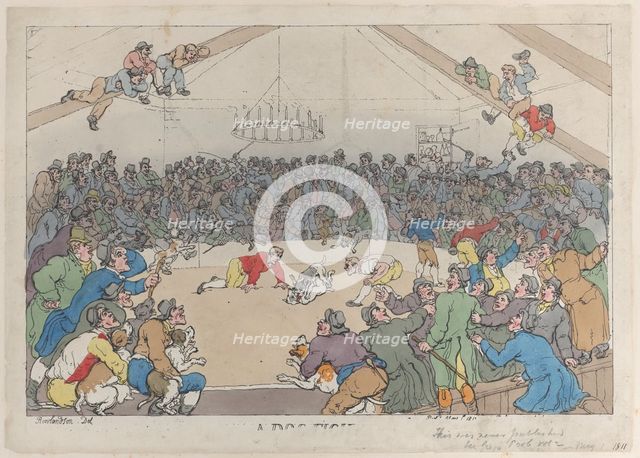 A Dog Fight, May 1, 1811., May 1, 1811. Creator: Thomas Rowlandson.
