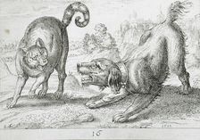 A Dog Fighting a Cat, 1610. Creator: Hendrick Hondius I