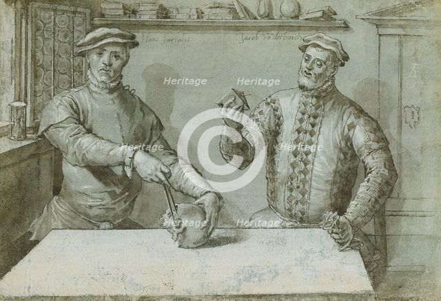 A Double Portrait of Hans Furraht and Jacob von der Burch, about 1560. Creator: Ludger Tom Ring the Younger.