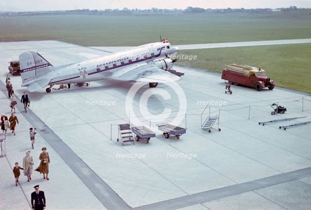 A Douglas DC-3, DDL's Sten Viking at Bulltofta Airport, Malmo, Sweden, 1960s.

 Creator: Unknown.