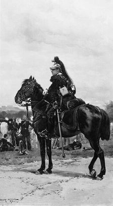 A Dragoon on Horseback, 1876. Creator: Jean Baptiste Edouard Detaille