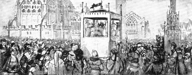 A dramatic performance at Coventry early in the sixteenth century, 1909. Creator: Unknown.