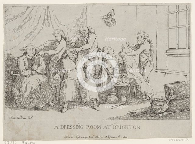 A Dressing Room at Brighton, September 1, 1790., September 1, 1790. Creator: Thomas Rowlandson.