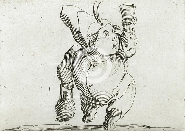 A Drinker Seen from the Front, 1616. Creator: Jacques Callot.
