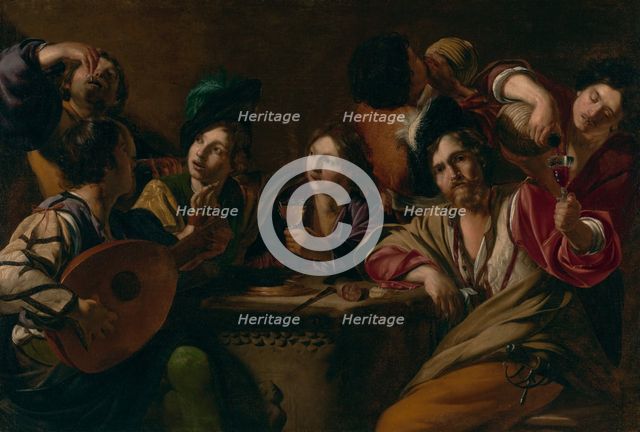 A Drinking and Musical Party, about 1615-1620. Creator: Bartolomeo Manfredi.