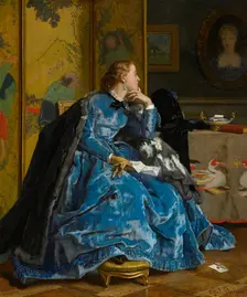 A Duchess (The Blue Dress), c1866. Creator: Alfred Stevens