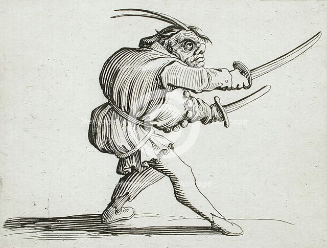 A Duellist with a Sword and a Dagger, 1616. Creator: Jacques Callot.