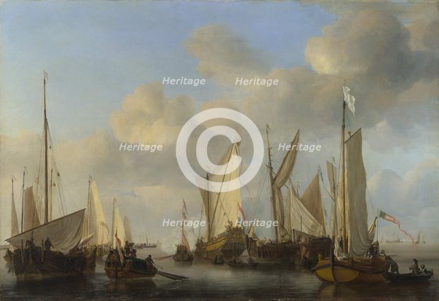 A Dutch Yacht saluting, 1661. Artist: Velde, Willem van de, the Younger (1633-1707)