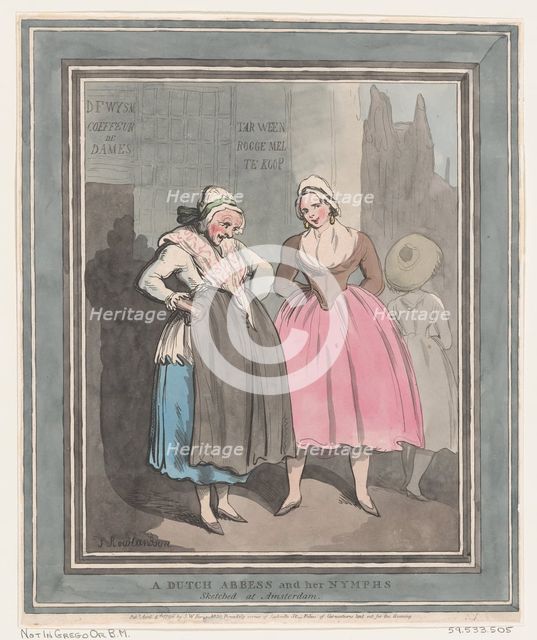 A Dutch Abbess and her Nymphs, April 4, 1796., April 4, 1796. Creator: Thomas Rowlandson.