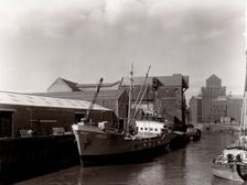 A Dutch coaster at Hull docks, Yorkshire, 1966