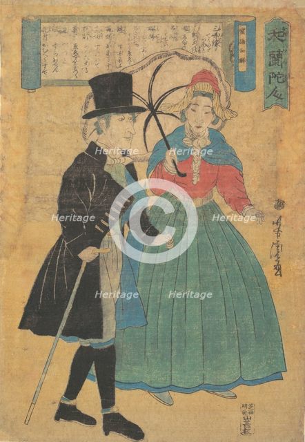 A Dutch Couple, 1863 (Bunkyu 3). Creator: Utagawa Yoshitora.